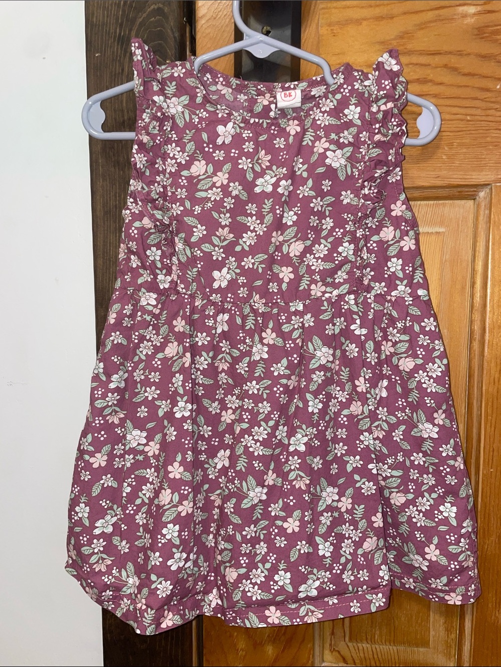 Girls' Floral Casual Dress in Mauve Pink